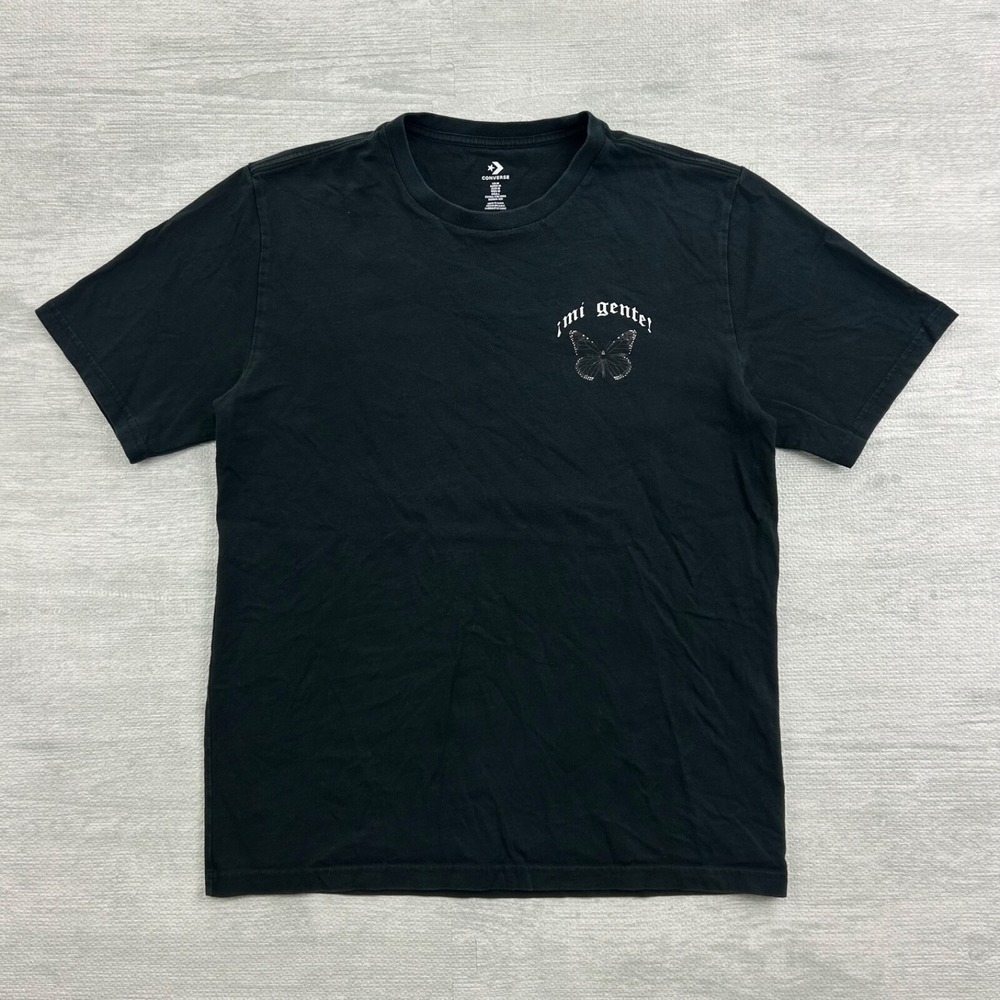 Converse Mi Gente Shirt Size Medium Black Butterfly Latin Heritage